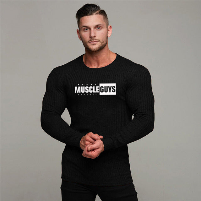 Men fashion t shirt 2019 NEW Spring summer Slim shirts male Tops Leisure Bodybuilding Long Sleeve personality tees clothing